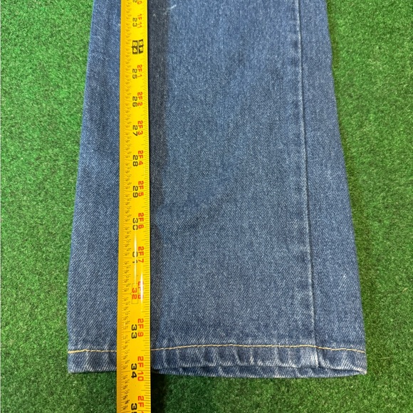 VTG 70s INSANE Lee Rider Talon Zip Slim Straight Bleached 26x34 Med Wash Jeans - Picture 7 of 10